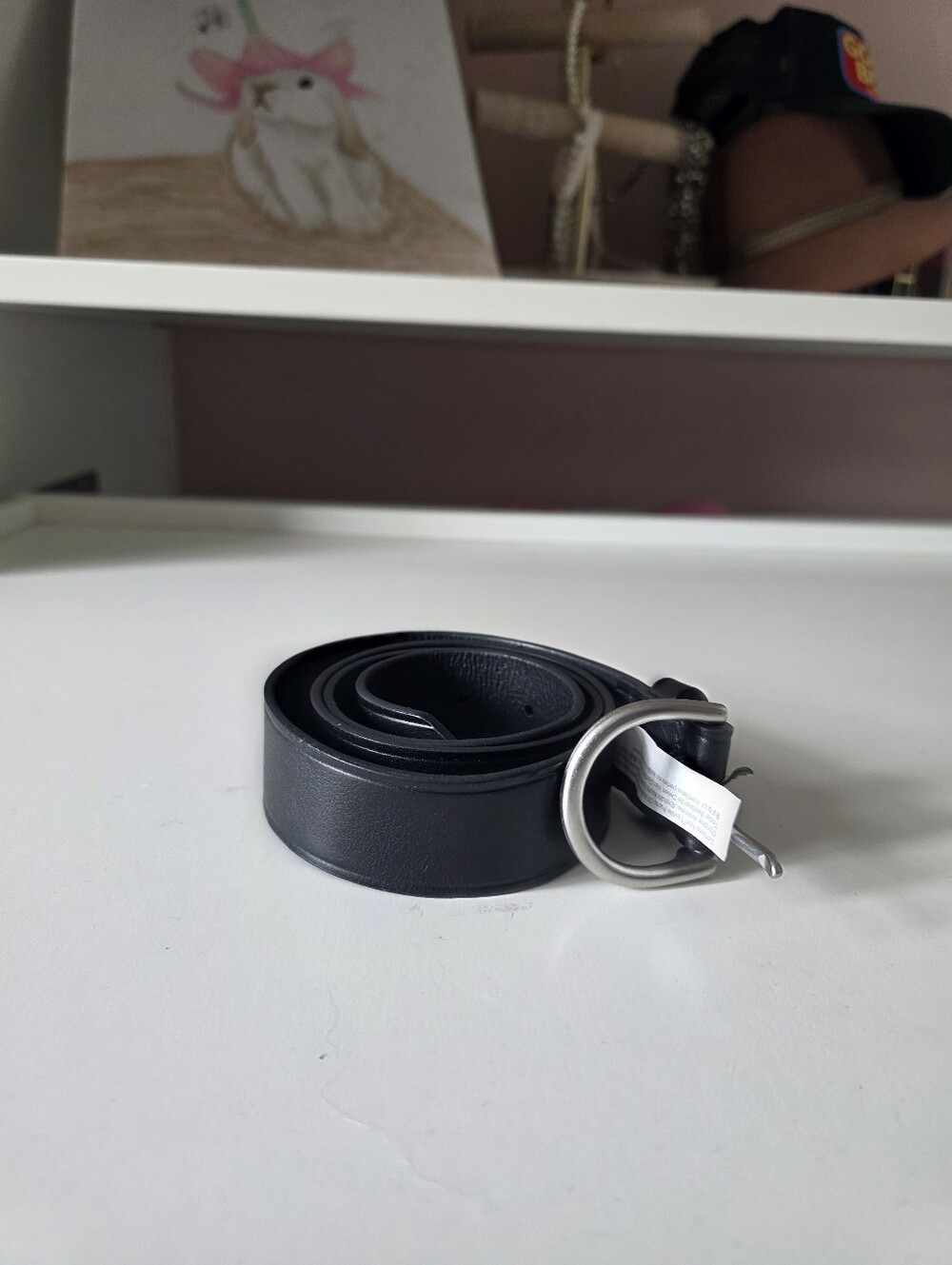 Madewell Black Leather Belt with Silver Buckle - Picture 5 of 10